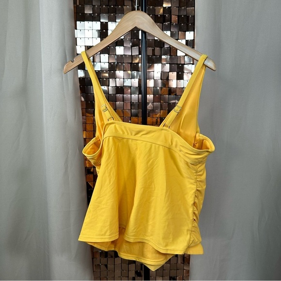 George Yellow Tankini Bathing Suit Swimsuit Top Size Large - Picture 3 of 6